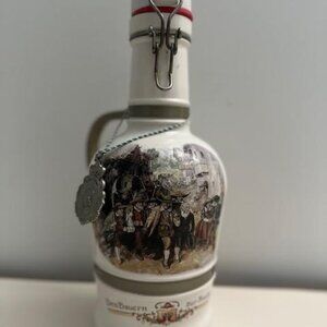 German Swing Top Ceramic Growler Beer Decanter w / Neuschwanstein Bavaria Medal